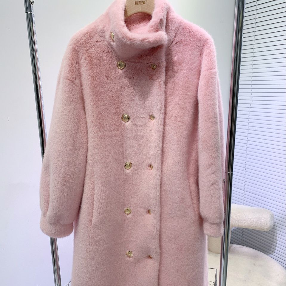 2023秋冬时尚新款皮草精品欧貂毛毛中长款外套大衣网红爆款-阿里巴巴