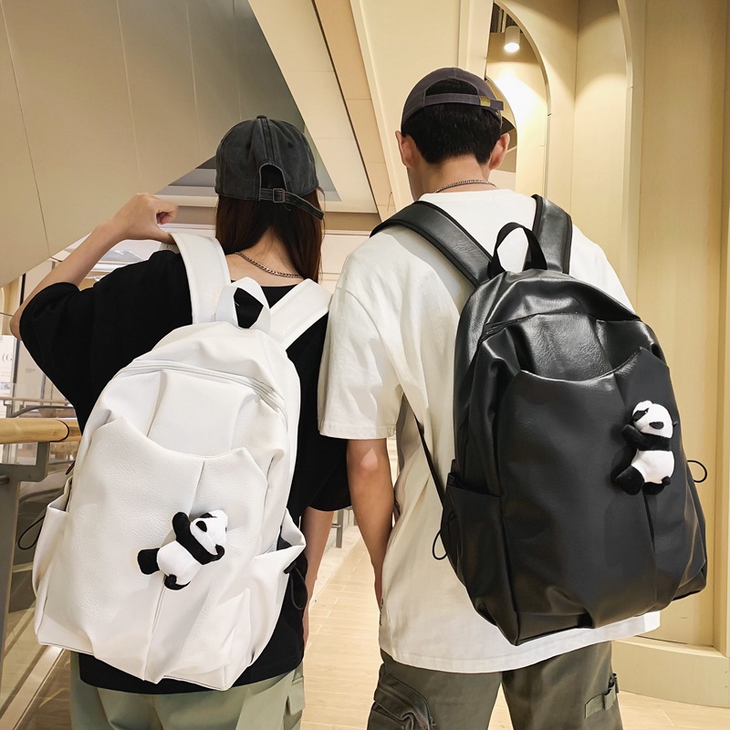 New Fashion Trendy PU Leather Backpack Casual Retro Backpack Shaping Student Schoolbag Women's Backpack Cross-Border