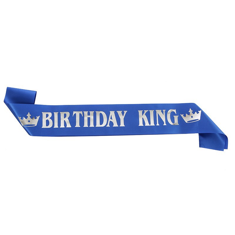 跨境男生生日礼仪带烫金肩带男士birthday king 派对绶带肩带装饰