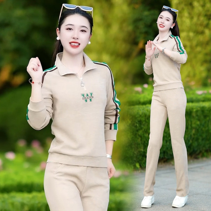2023秋季新款女士休闲运动套装春秋长袖运动服女装卫衣洋气外套女