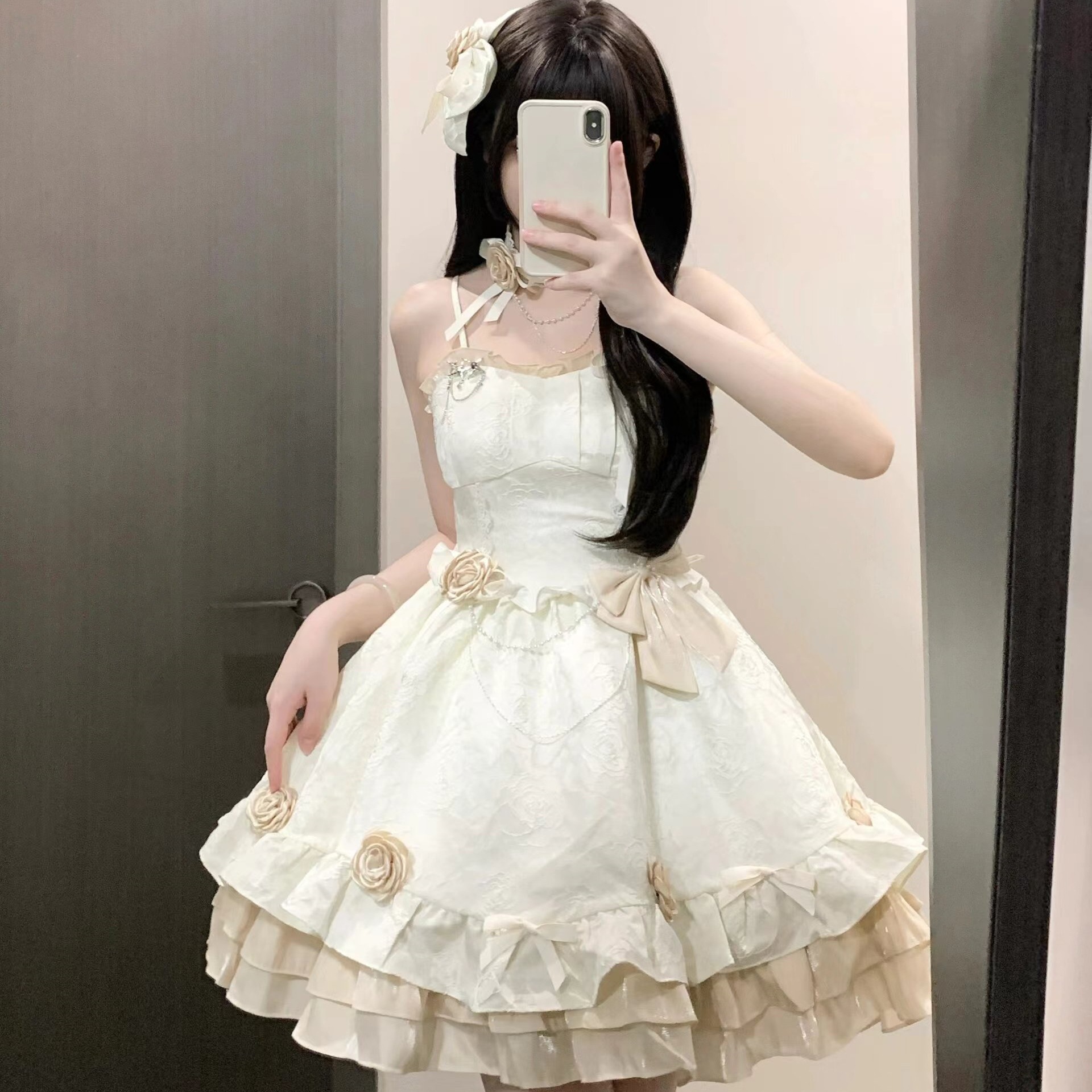 洛丽塔纯欲风正版lolita公主风暗黑哥特吊带成人礼生日短裙蓬蓬裙