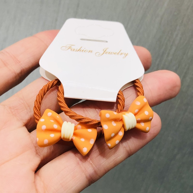 新款韩版波点蝴蝶结儿童发饰扎马尾小皮筋不伤发发圈头绳