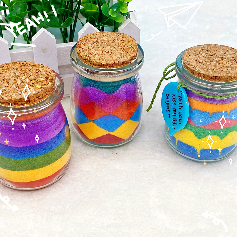 沙瓶画 儿童手工diy材料 彩色细沙制作工具 活动创意礼物制作礼品