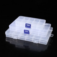 分格塑料桌面收纳盒10 15 24格透明纽扣渔具配件首饰化妆品包装盒
