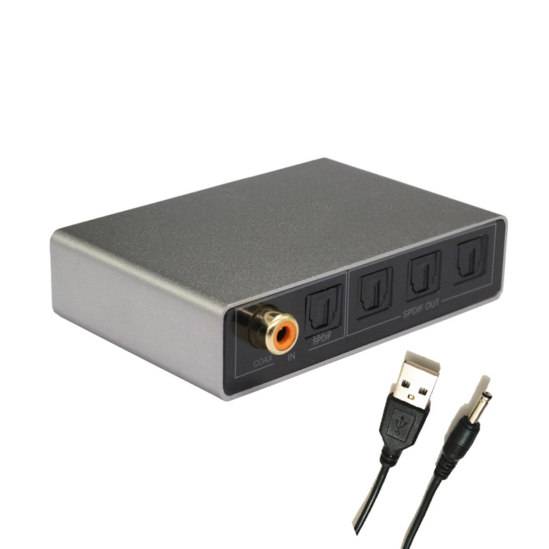 运作光纤分配器同轴转光纤一分三spdif/toslink splitter音频分配
