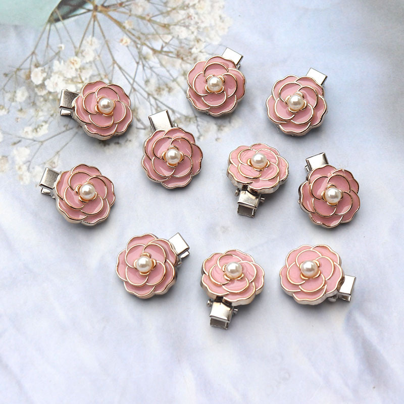 INS Cute Camellia Little Clip Japanese Sweet Girl Heart Student Mini Small Hairpin Simple All-Match Hair Accessories