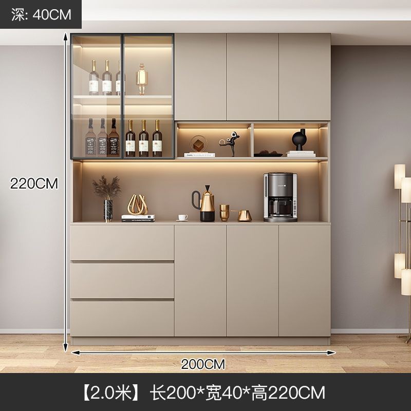 实木酒柜茶水收纳简约储物柜子客厅家用一体现代轻奢餐厅靠墙餐边