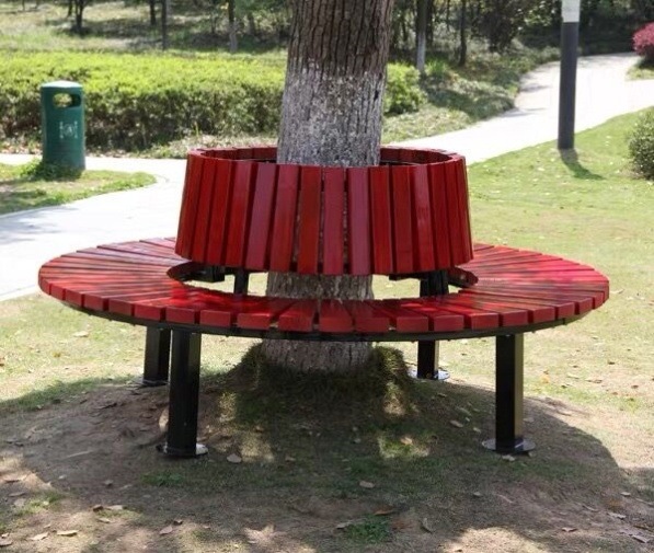 无缝树围椅座凳公园椅排椅公共椅弧形圆形围树椅彩色实用幼儿f园