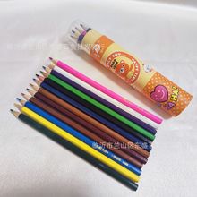 桶装12色彩铅铅笔画笔彩色铅笔二元店三元店批发货源