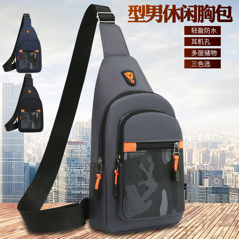 chest bag crossbody bag men‘s outdoor mountaineering cycling men‘s shoulder bag casual shoulder bag fashion spring and summer sports chest bag