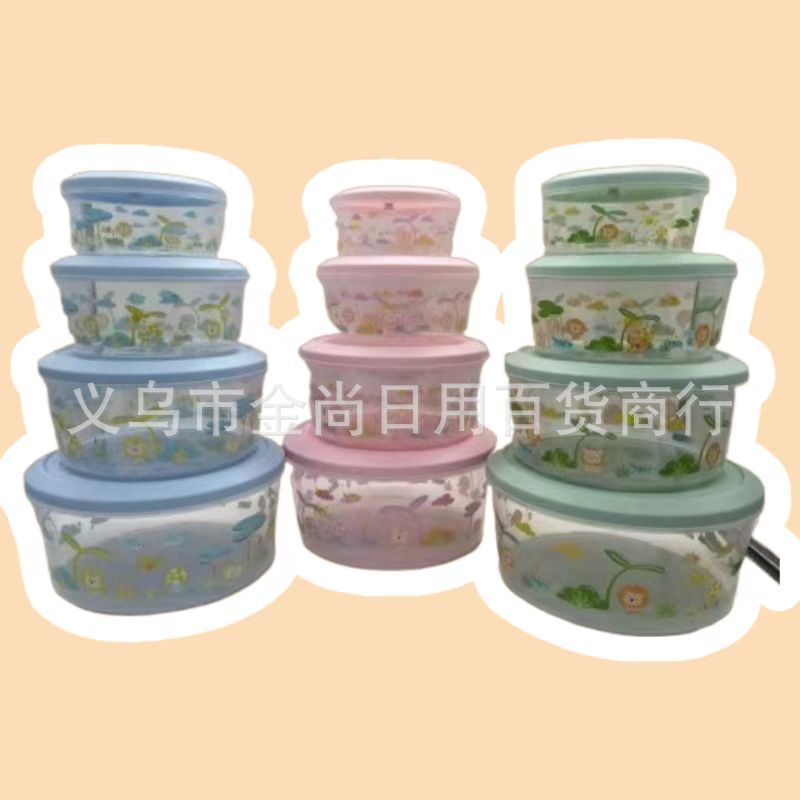 plastic box refrigerator crisper cold storage box kitchen storage box food storage box retention samples box round preservation box