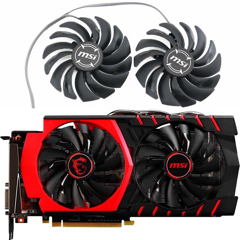 适用msi微星 gtx 950/960/980ti 红龙显卡散热风扇 静音gpu-阿里巴巴