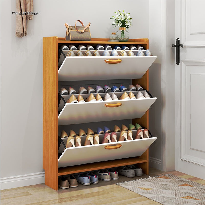 门口鞋柜薄翻斗鞋柜架17cm厘米窄门厅简易经济型家用大容量鞋厨