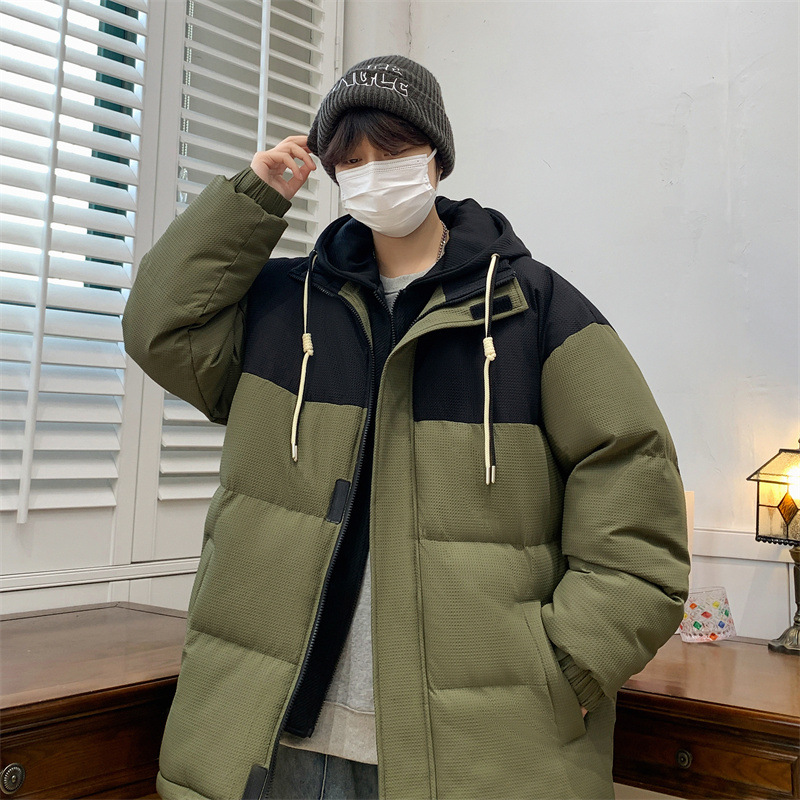 M-8XL plus Size Cotton Clothes Men's Cotton Padded Clothing Coat Winter Trendy Loose plus Size Cotton-Padded Coat Fake Two-Piece Cotton-Padded Jacket