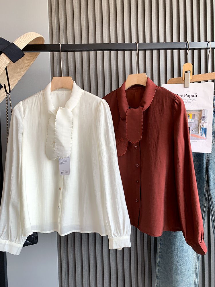气质衬衫女雪纺2024春季新款感通勤系带显瘦休闲衬衣潮-阿里巴巴