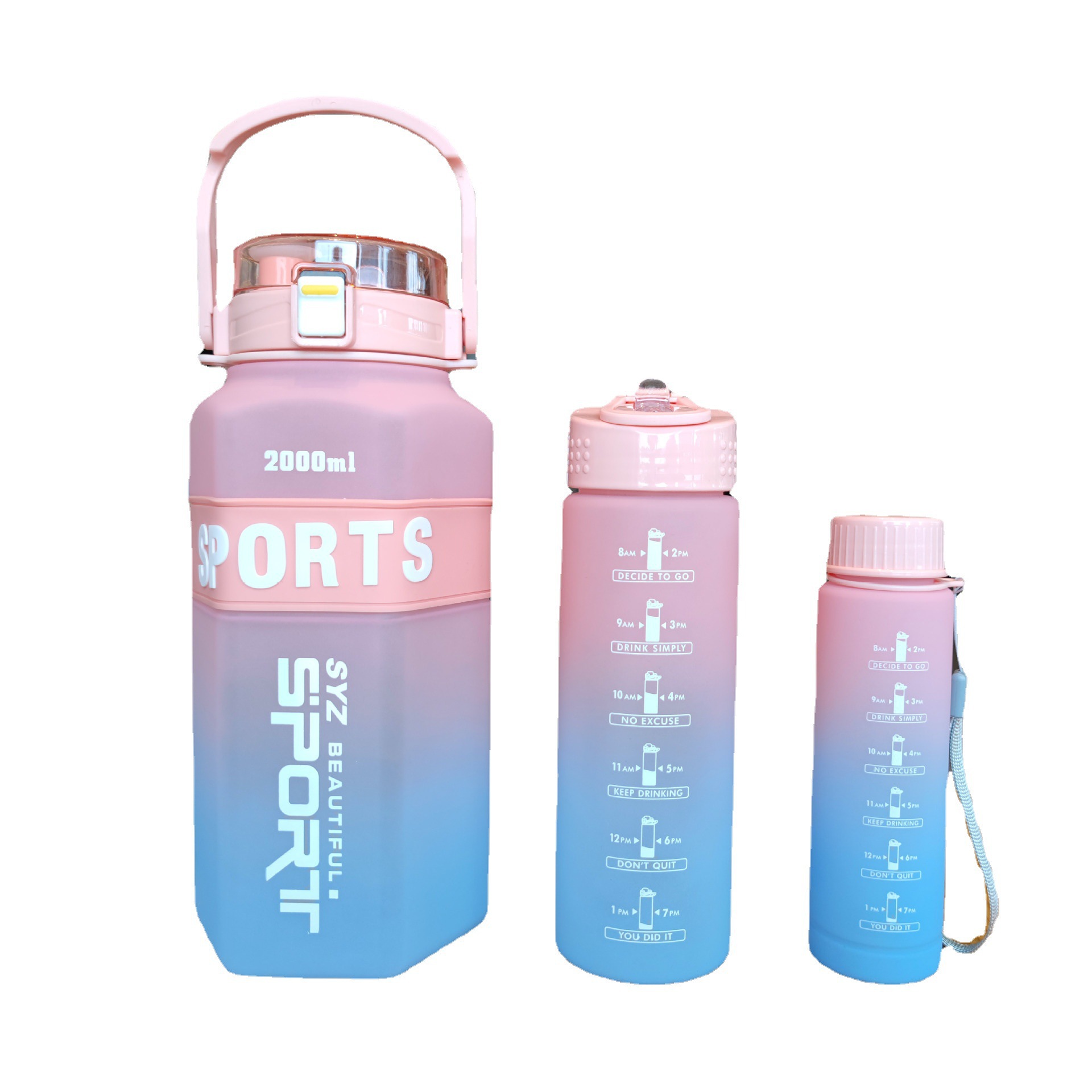 Large Capacity Gradient Water Cup Fitness Sports Water