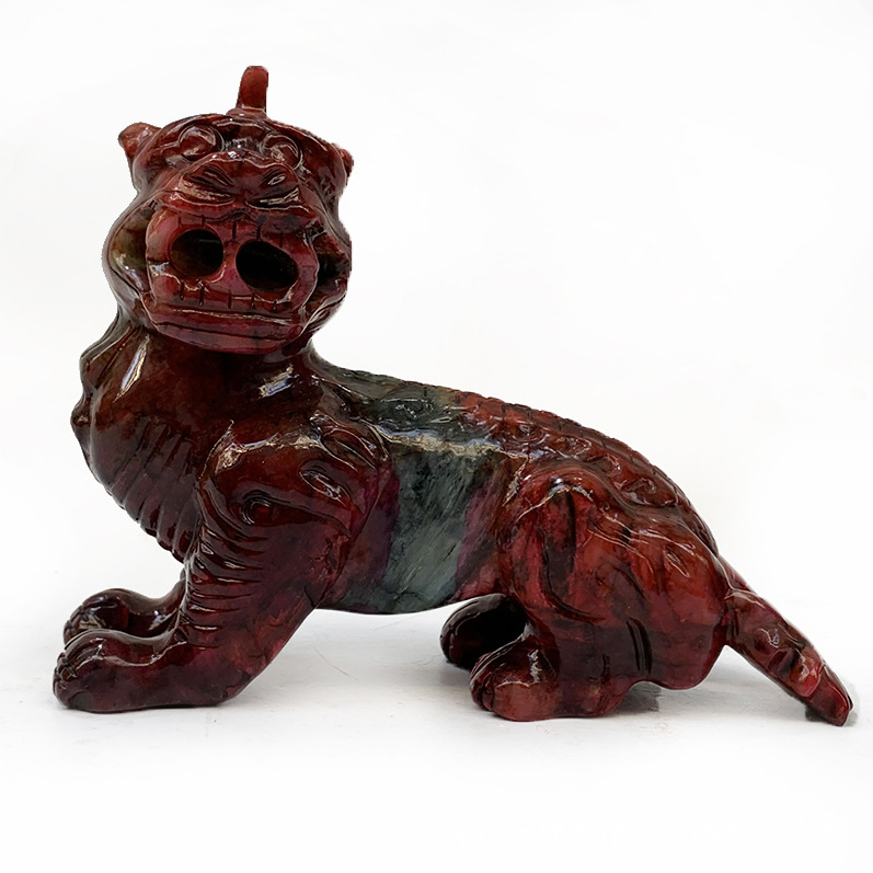 钰程本命年 20厘米岫玉谛听吉祥摆件地藏王菩萨坐骑瑞兽