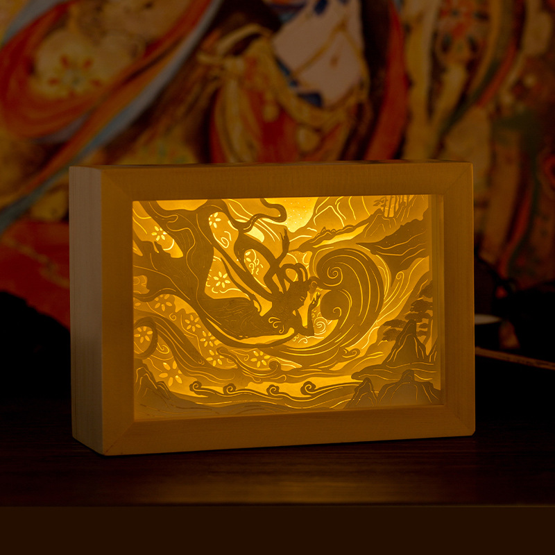 敦煌飞天文创纸雕灯纪念品创意diy手工材料包成品活动伴手礼物