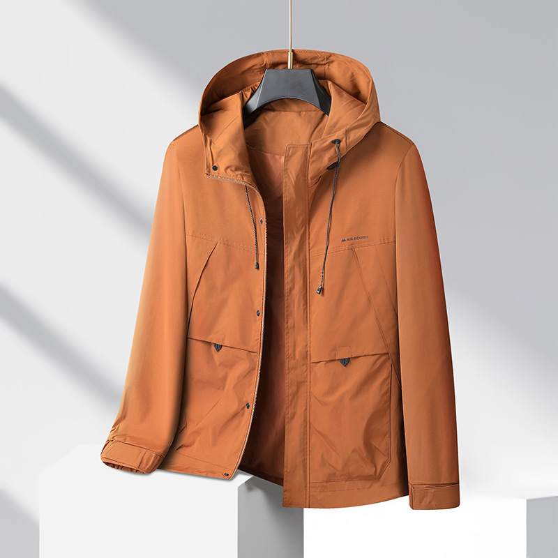 2024夏季大码男装加肥加大防风防水休闲特大号夹克户外连帽外套潮