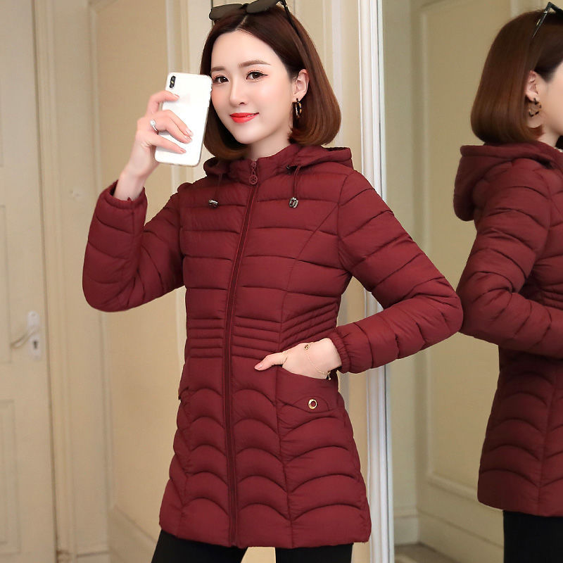 2021反季冬装棉袄女中长款棉衣外套韩版显瘦女装修身轻薄棉服包邮