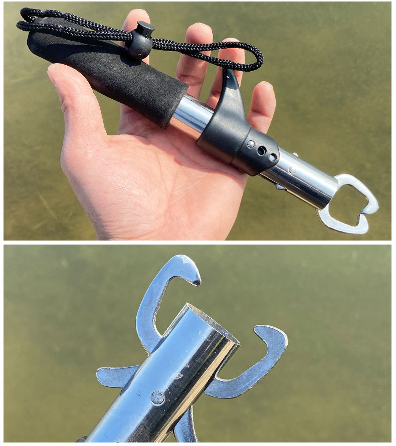 枪式枪柄坚固夹口控鱼器 不锈钢夹鱼器 控鱼钳 钓鱼用品 渔具定制
