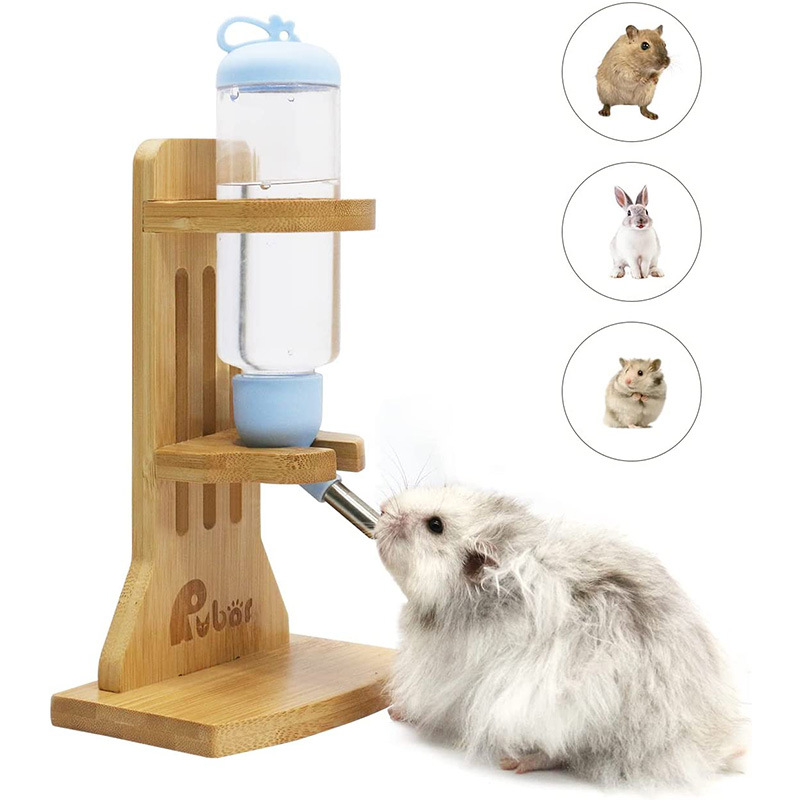 Bamboo Hamster Kettle Bracket Djungarian Hamster Rabbit Pet Water Fountain Bamboo Frame Vertical Adjustable Pet Supplies