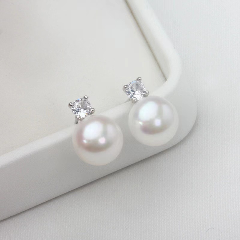 年终特价经典戴妃款耳钉天然淡水珍珠s925银针时尚百搭轻奢高级感