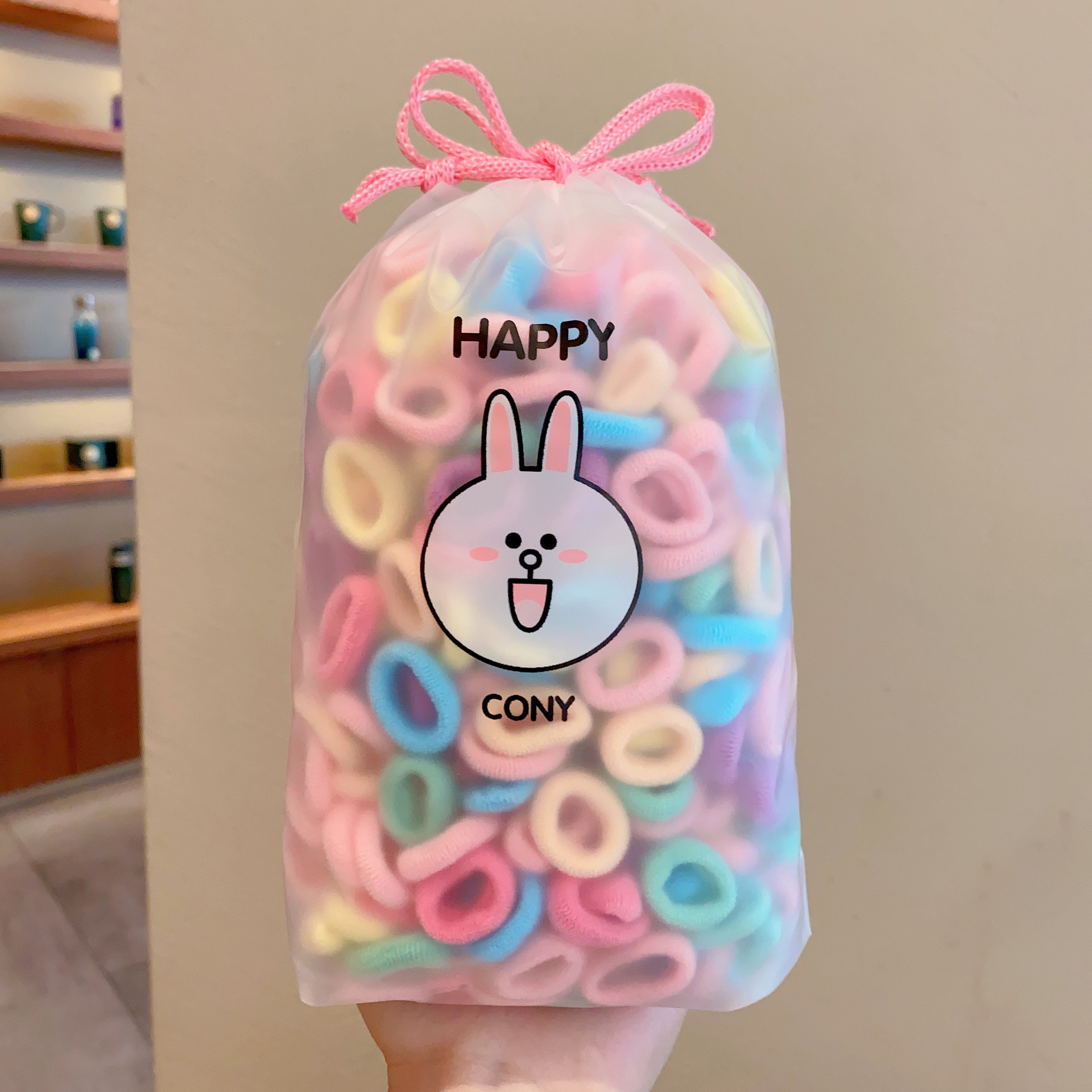 Small Bag-Free Children's Hair String Korean Style Candy Color Towel Ring Does Not Hurt Hair High Elastic Rubber Band Internet Celebrity All-Match Hair Band