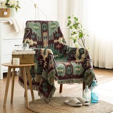 波西米亚毯复古棉线沙发罩通用沙发盖布单人盖沙发巾防滑沙发垫套