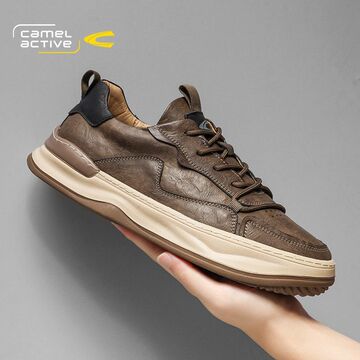 德国骆驼动感小丑鞋男鞋运动休闲歪头鞋男户外运动工装板鞋男圆头