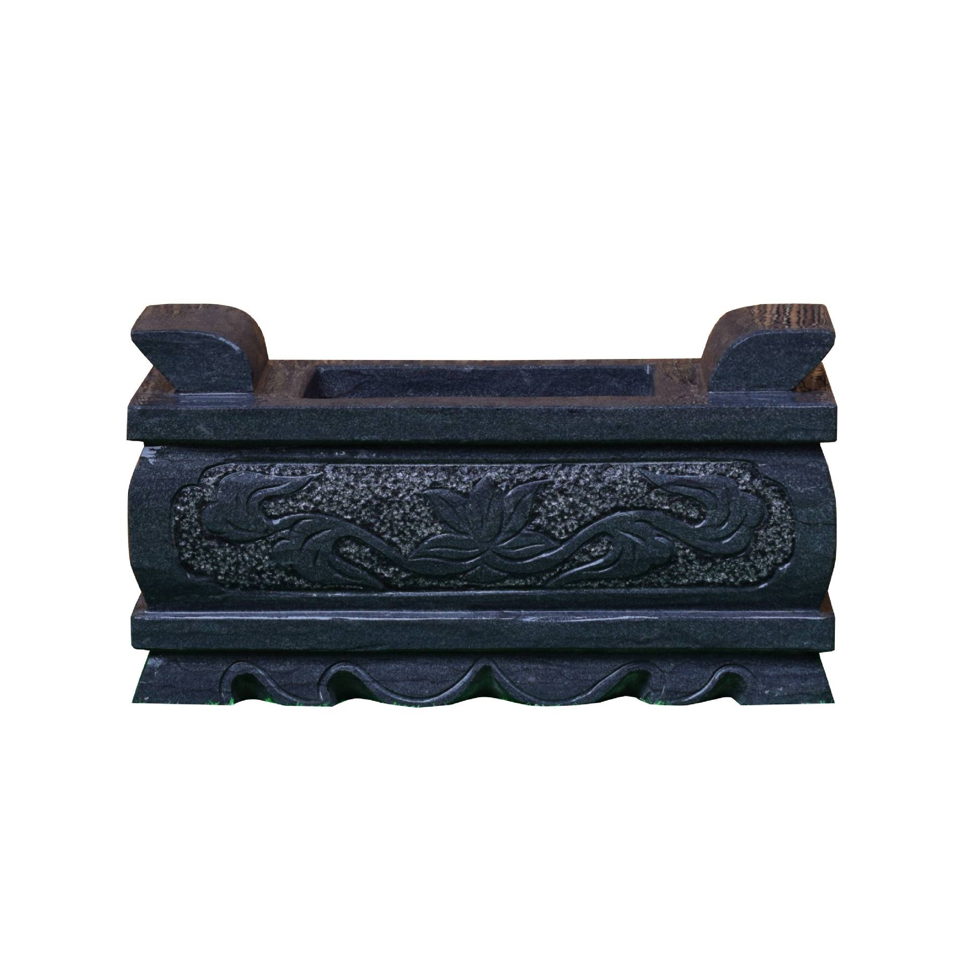 青石香炉天然大理石头汉白玉石雕香炉墓地祭祀花瓶石狮子室外家用