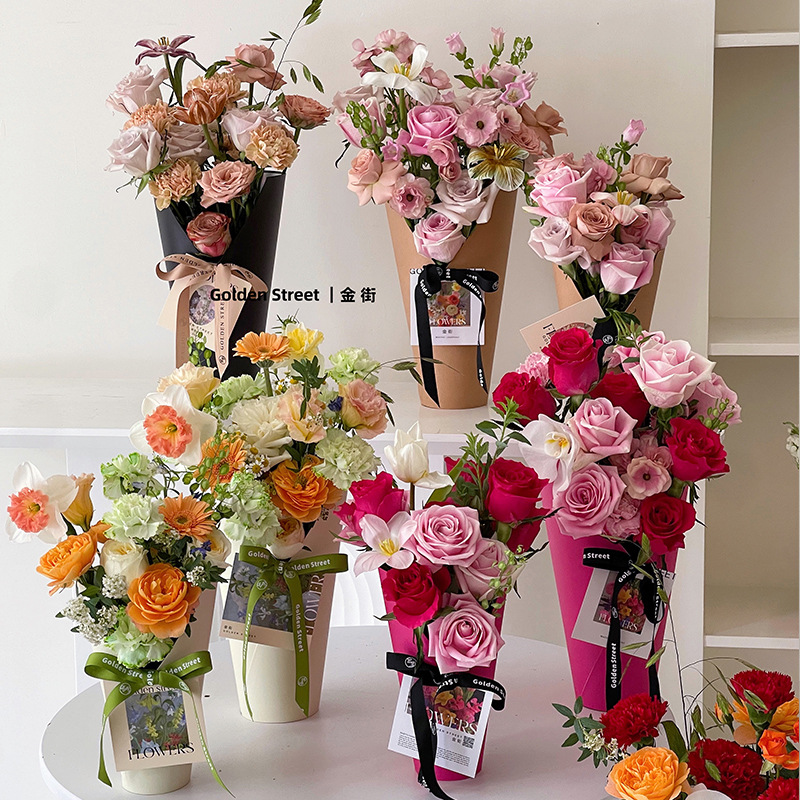 Mother's Day Sweet Honey Innovative Bouquet Bucket 520 Valentine's Day Flowers Flower Pot Diy Floral Wrapping Material Wholesale