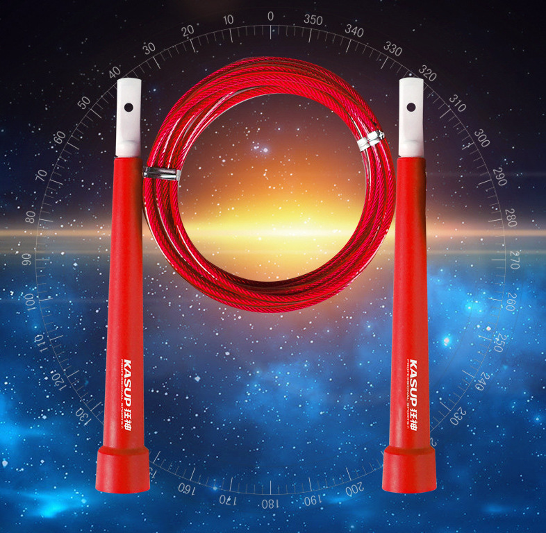 狂神ks1314跳绳 中考训练跳绳钢丝笔杆式手柄跳绳批发吸卡装