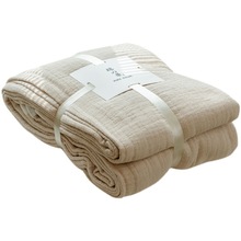 06YM全棉纱布毛巾被老式怀旧纯色 夏季薄款纯棉纱布盖毯沙发毯子