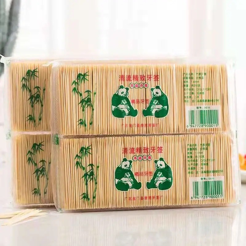 One Yuan Store Bamboo Double-Headed Fine Toothpick Fruit Toothpick Hotel Household Disposable Toothpick Factory Direct Supply