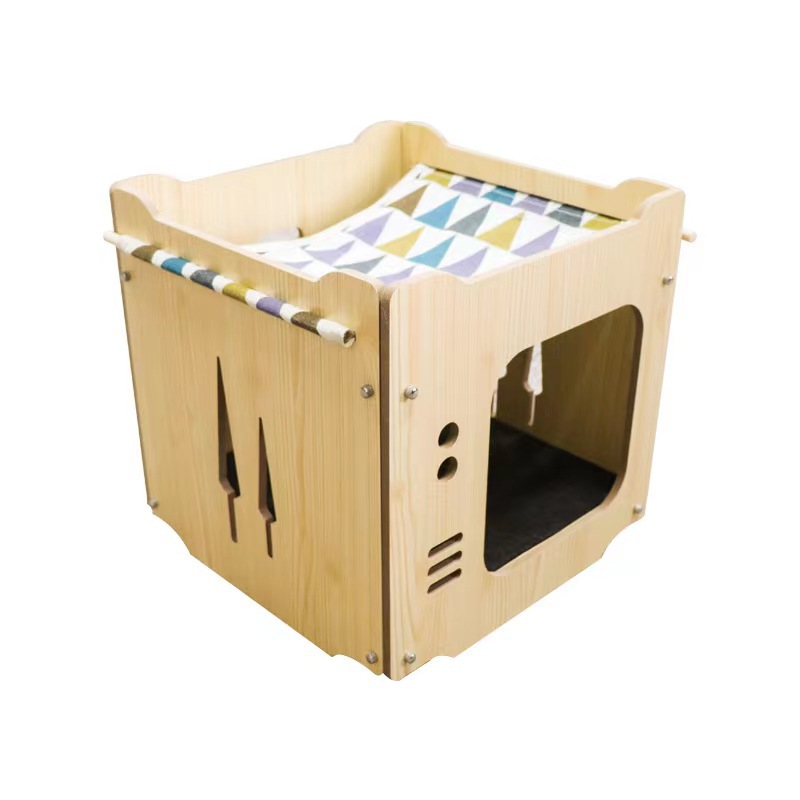 Production of Wooden Cat Nest Multi-Layer Combined Splicing Cat House Four Seasons Small Dog Nest Cat House Pet Cage