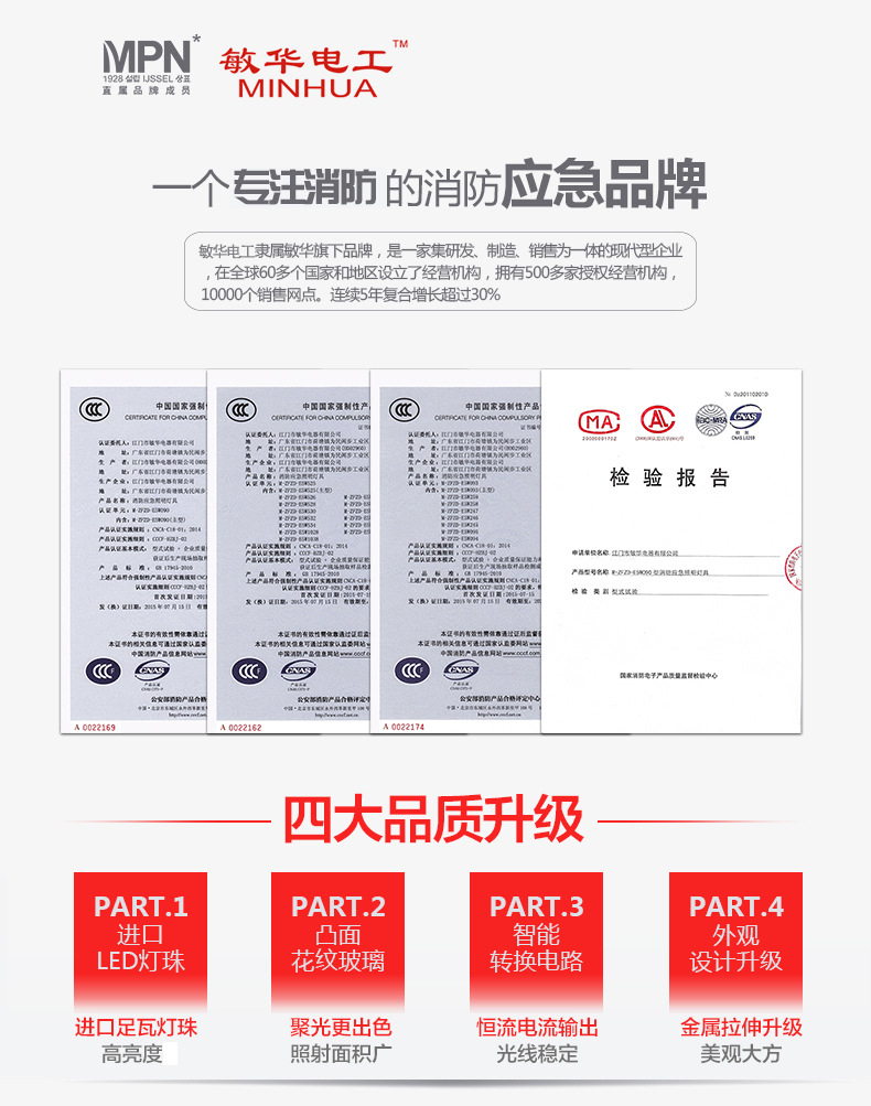二合一双头应急灯 敏华疏散指示照明标志灯安全出口双头应急灯