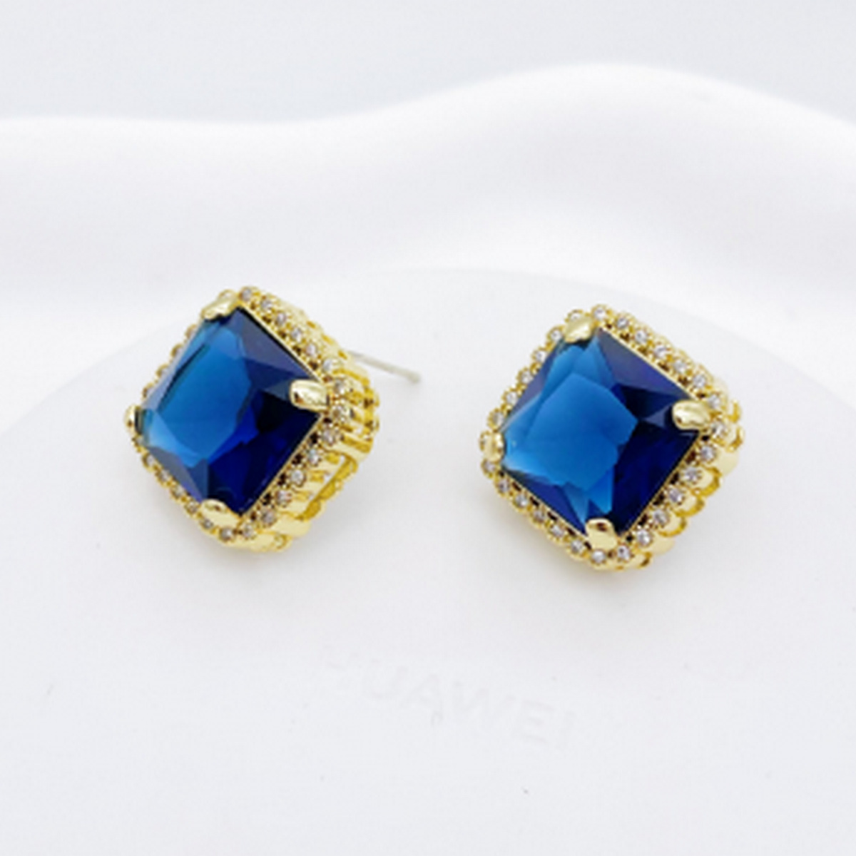 韩版高贵气质蓝宝石天然彩宝法式优雅2024新款耳钉耳饰-阿里巴巴
