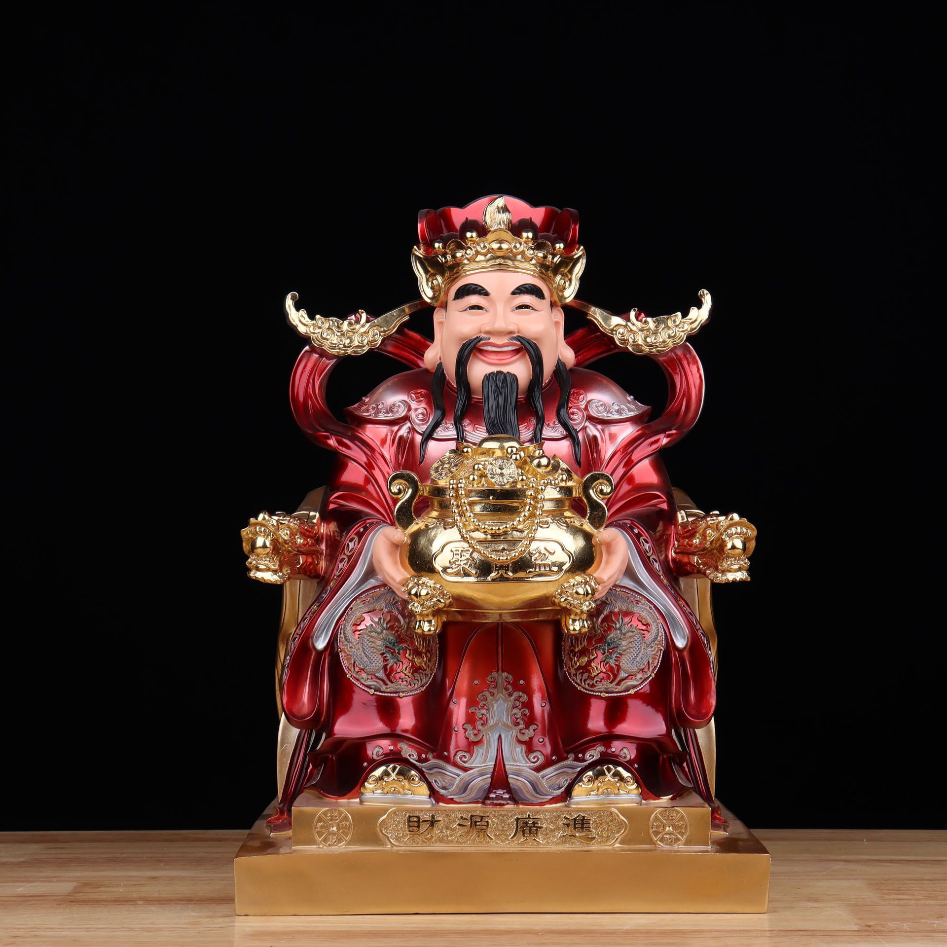 文财神爷神像彩绘供奉招财进宝比干树脂佛像店铺开业礼品客厅摆件