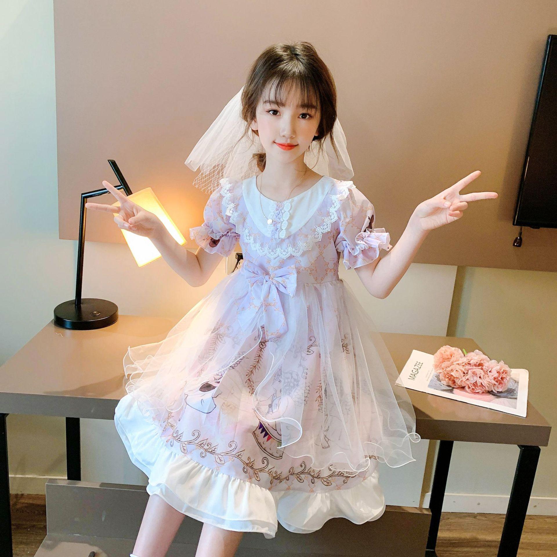 时尚女童洛丽塔公主裙lolita裙子儿童连衣裙小女孩洋装萝莉塔童装