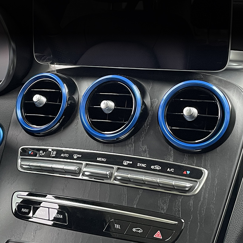 适用于奔驰新c级c200 260一键启动点火圈glc 300空调出风口装饰圈