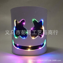 亚马逊热款LED发光棉花糖舞台表演道具面具电音节DJ头套EVA材质