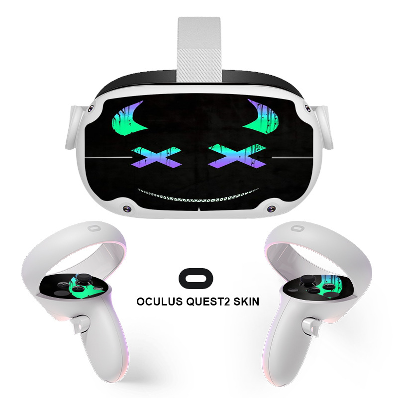 万圣节适用oculus quest2游戏机虚拟头盔vr眼镜手柄贴纸保护膜套