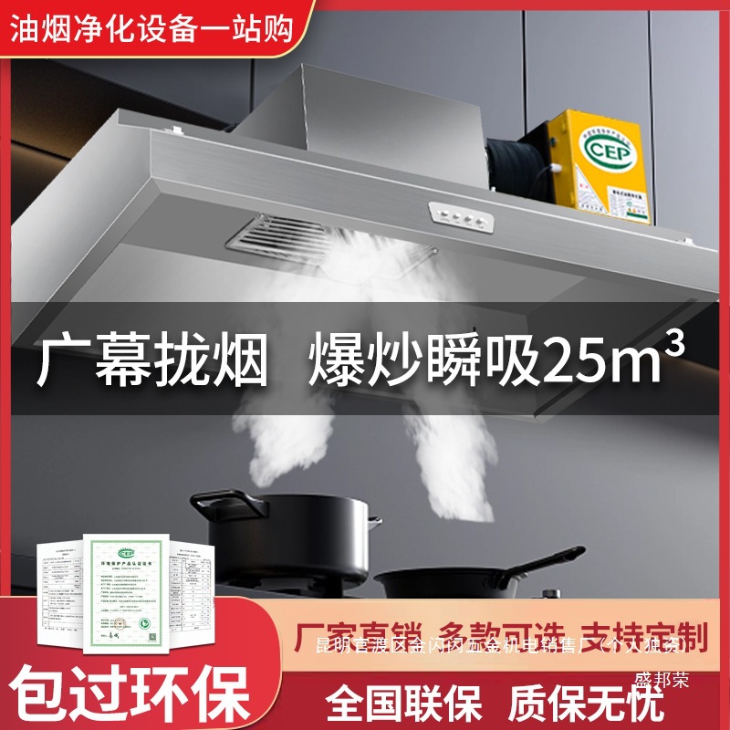 厂家商用抽油烟机净化器一体机排烟罩大吸风力率小型饭店农村