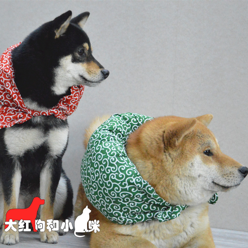 主子要出走日本唐草纹小柴外出背包头巾围脖柴犬离家出走小包袱