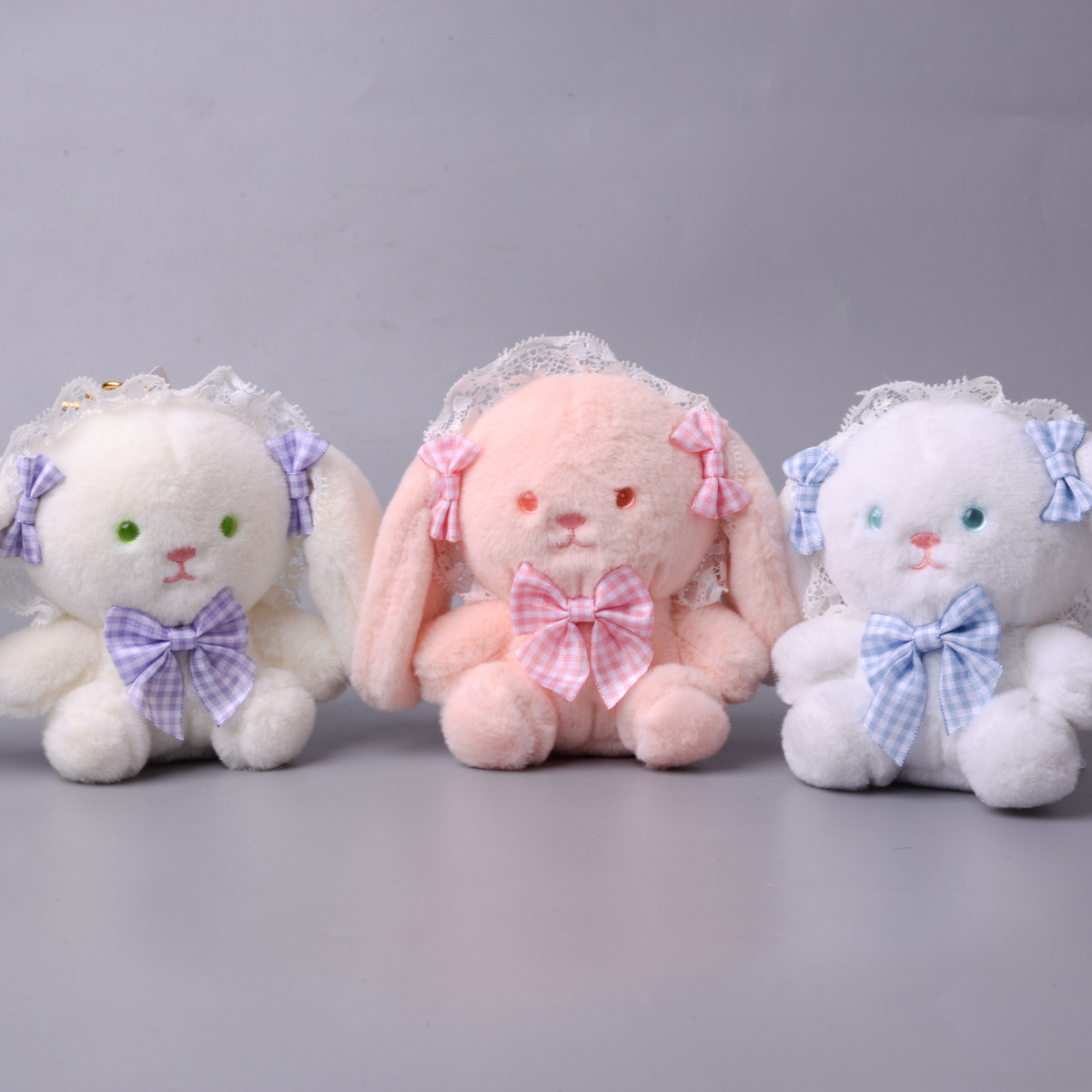 日系可爱卡通软妹毛绒小玩偶洛丽塔蝴蝶结兔子毛绒公仔玩具