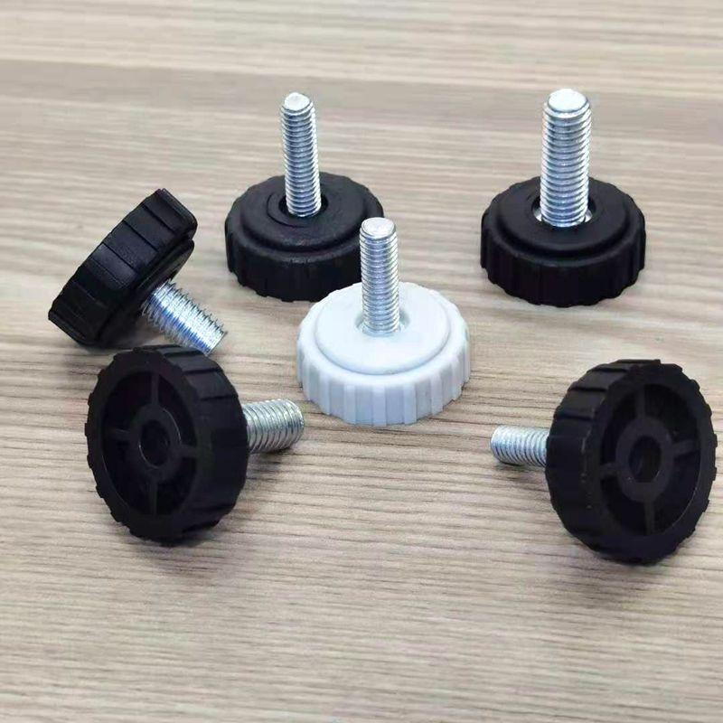 6mm黑色调节脚 塑料调节脚桌腿调整脚货架增高可调脚五金家具配件