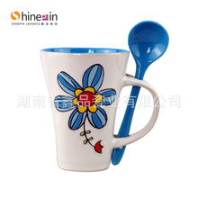 热升华陶瓷杯空白涂层杯热转印马克杯影像杯Sublimation Mug带勺