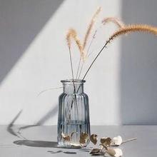 北欧创意条纹彩色花瓶玻璃花瓶高级感时尚复古装饰摆件水培插花瓶