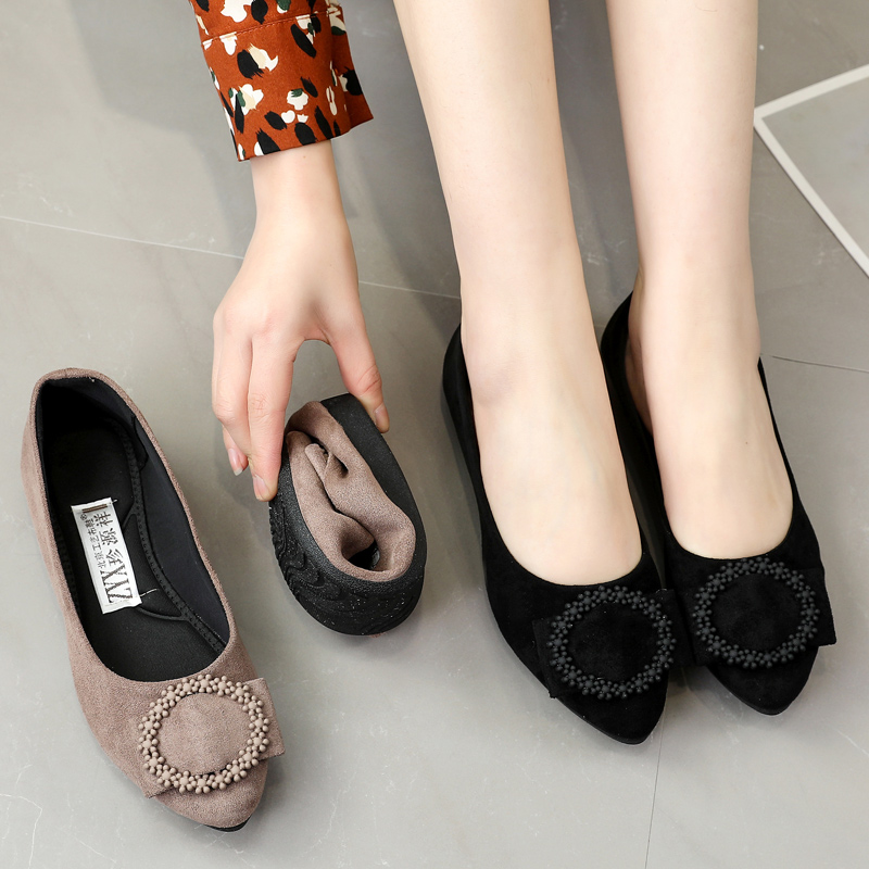 春季新款平底女单鞋老北京布鞋女鞋浅口瓢鞋牛筋软底开车鞋工作福